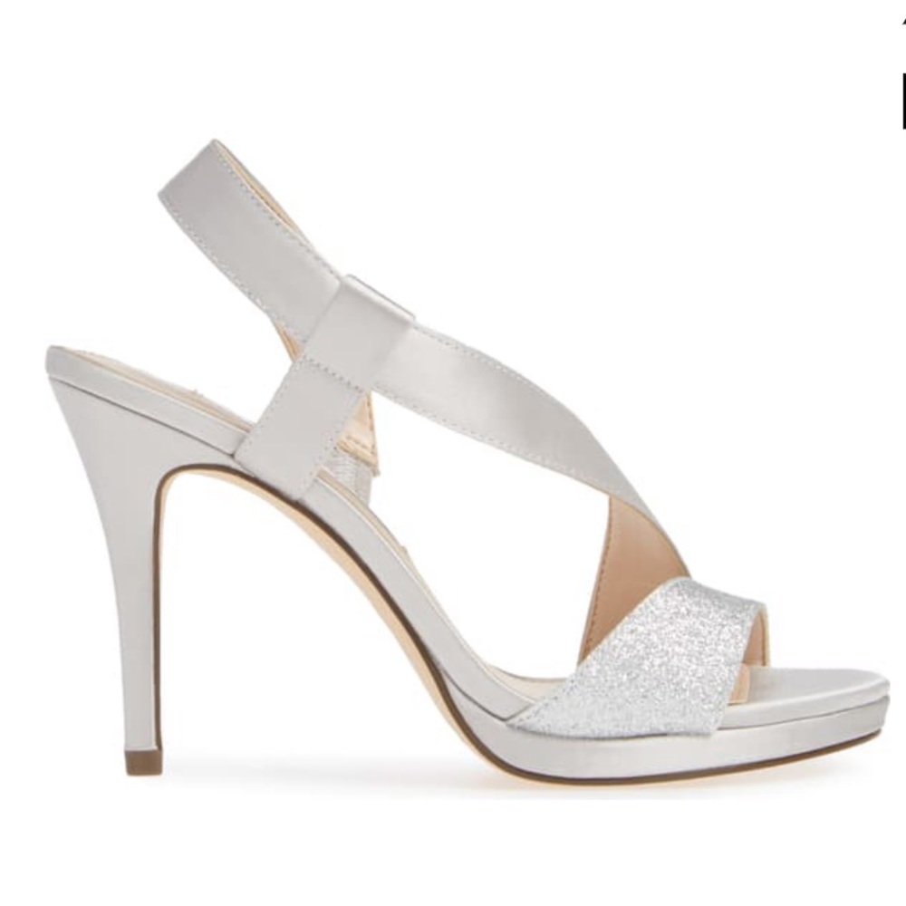 Nina Silver Satin Robina Asymmetrical Platform - Picture 5 of 8